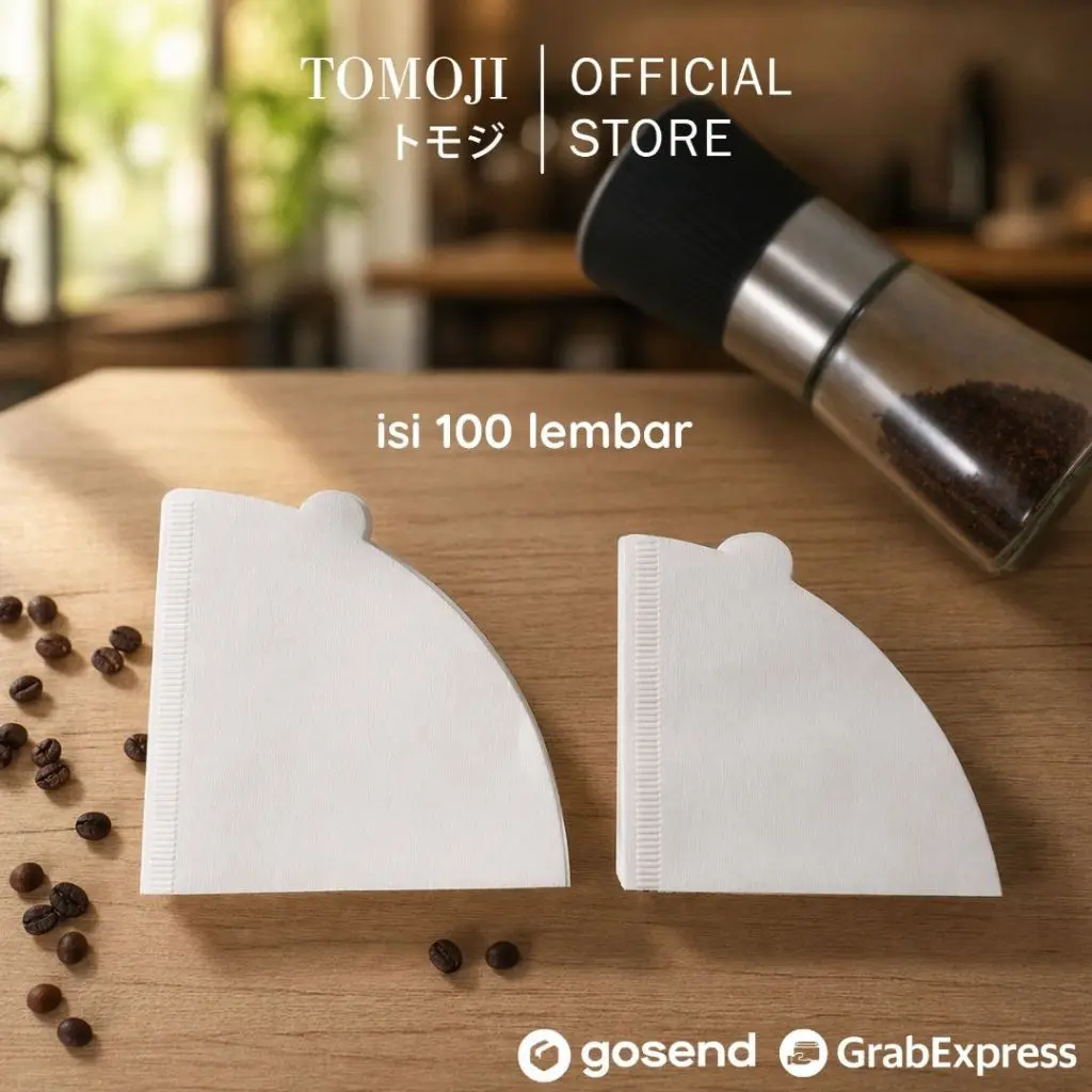 Tomoji Coffee Filter Paper V60 100 Lembar Kertas Saring Kopi Drip Filter Kopi Manual Brew V01 V02 Filter Kopi Barista Pour Over Paper Filter