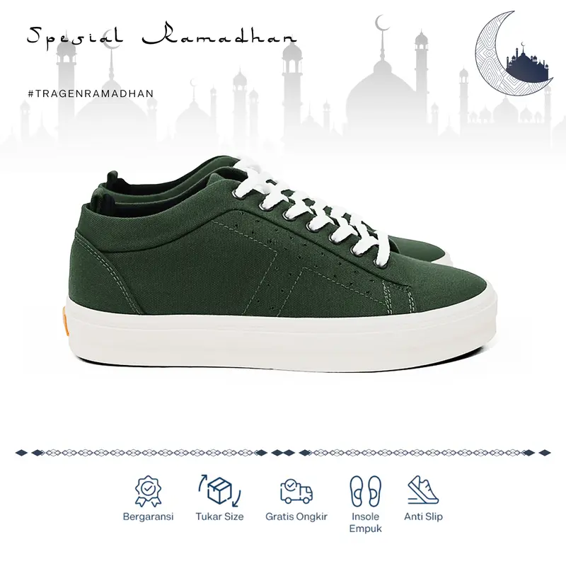 Tragen Footwear Scarlet Backwoods Sepatu Sneakers Casual Canvas Shoes Pria Hijau Army  Snekers  Sport 0