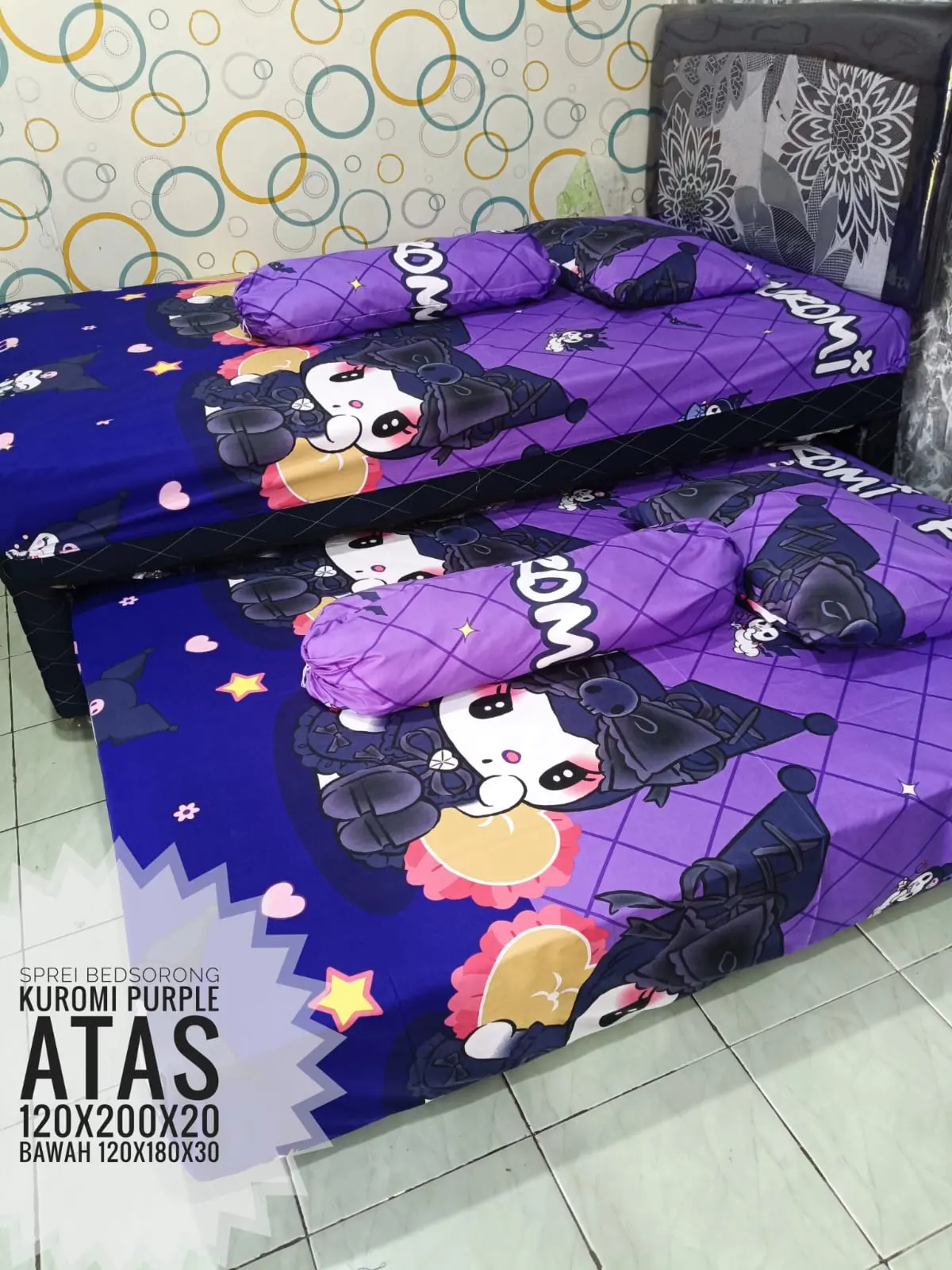Sprei Kasur Bedsorong 2in1 Ukuran 120x200 Motif Karakter, Minimalis Dan Dewasa Sudah 1 set Dengan Sarung Bantal Dan Sarung Guling Katun