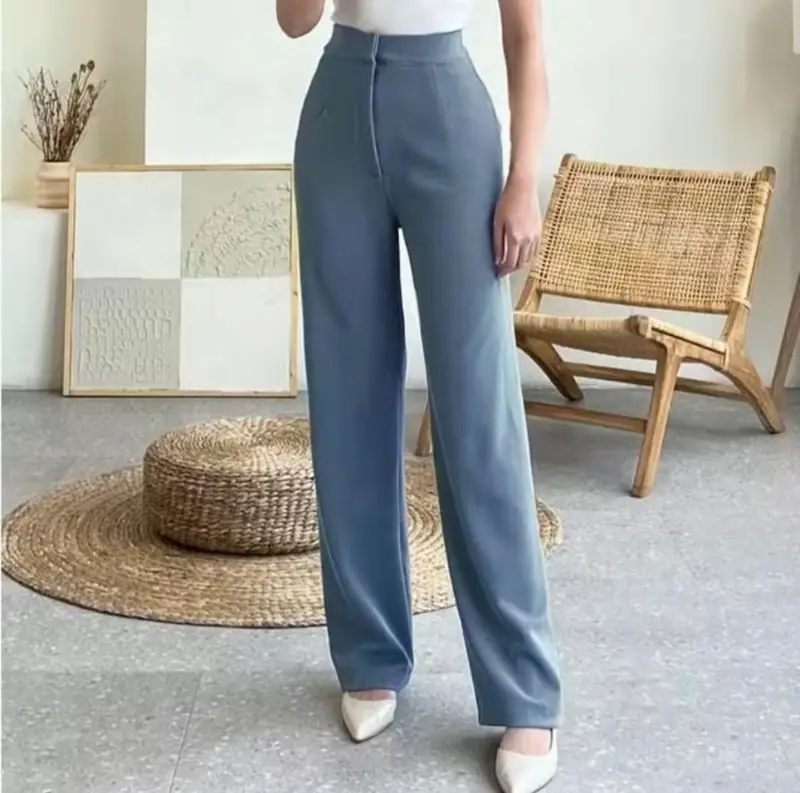Tissa - Cozie Pants Highwaist Cullote Pants - Rib Knit Premium Pants - Celana Kulot Wanita - Petite Friendly - Celana Anti Kusut 338 cozie knit 5