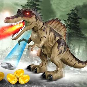Large Electric Dinosaur Toy Walking Jet Dinosaur World with Mechanical Voice Tyrannosaurus Rex Luminous Egg Ideal Children Gift