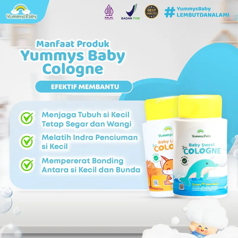 Yummys Baby Cologne 100ml | Sweet & Lovely Cologne untuk Harum Tahan Lama Si Kecil Sepanjang Hari cusson 5