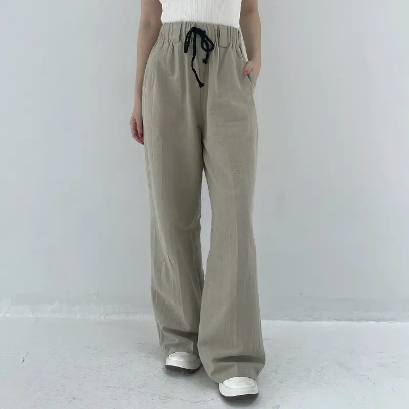 Highwaist Kulot Linen Pants - Celana Kulot Korean Style 1