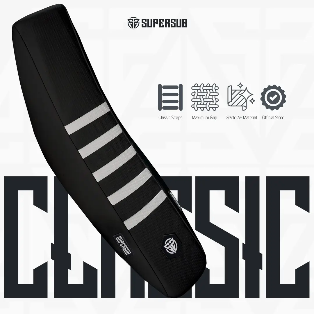 Kulit Jok Supersub Classic Series Hitam Sarung Jok CRF KLX WR 155 Dtracker KTM Viar Diablo Kain Jok Motor Trail Supermoto