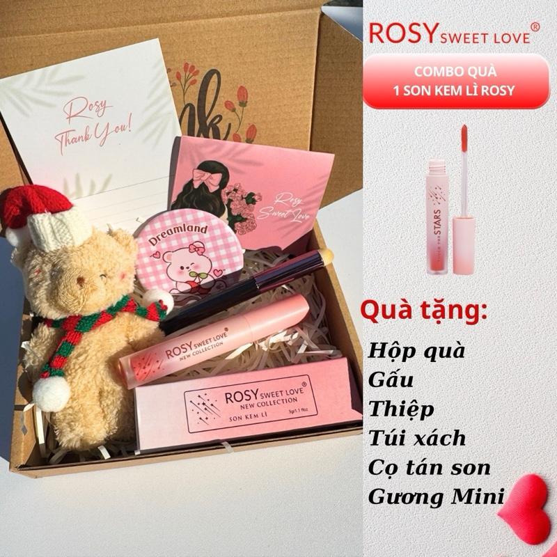 SET QUÀ GIÁNG SINH Son kem lì rosy sweet love kháng nước bền màu Cosmetic Son Môi quà tặng bạn gái