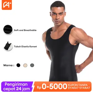 ANNARUN Korset Pria Longtorso Seamless Tanktop  Breathable Pelangsing Perut Korset Breast Lift 813