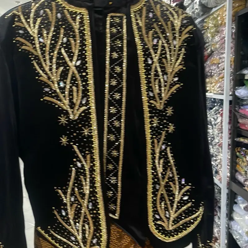 Beskap  Jawa Bludru Hitam Pengantin Pria Dewasa Premium Payet 1