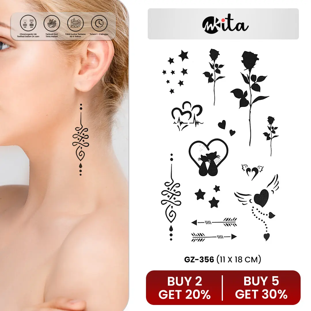 tato temporer premium semi permanen tattoo cewe fruit ink tatto wanita Tatoo Temporary chromogenic
