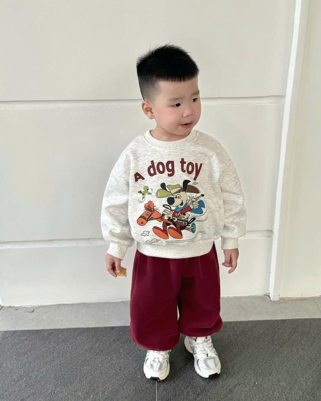   VNTK  Set nỉ 2 da A dog toy quần nỉ bông cho bé trai bé gái - SE236 