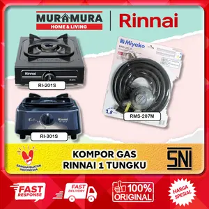 [BISA COD] Kompor Gas 1 Tungku RINNAI RI-201S / RI3-01S + Selang + Regulator Garansi Original Murah