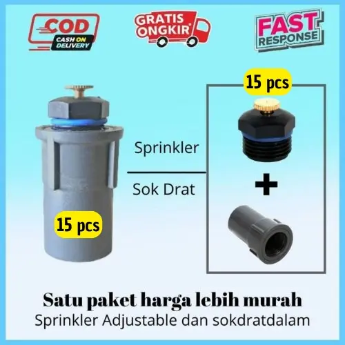 PAKET 15 PCS SPRINKLER ADJUSTABLE SIRAM TANAMAN KEBUN SAWAH