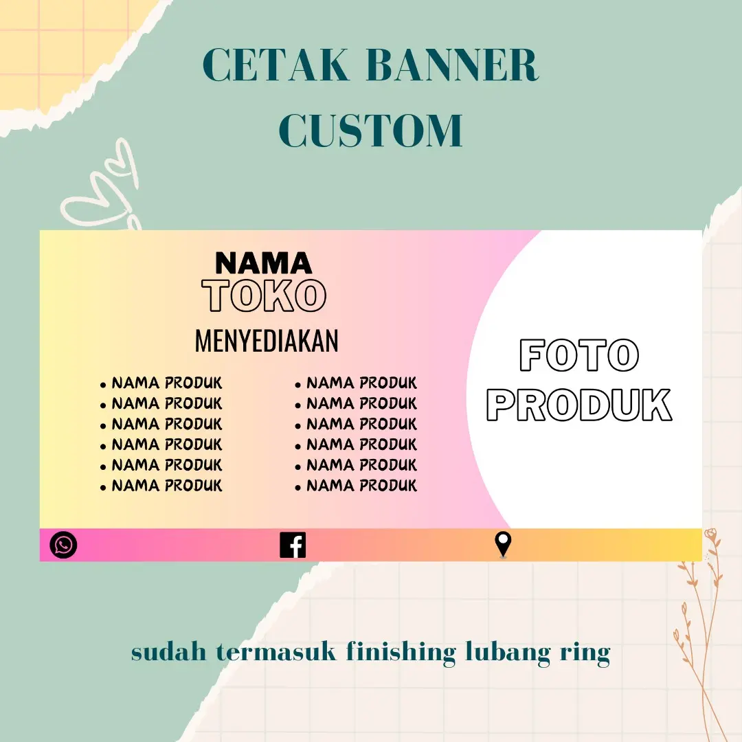 CETAK BANNER OLSHOP / TOKO / KONTER CUSTOM