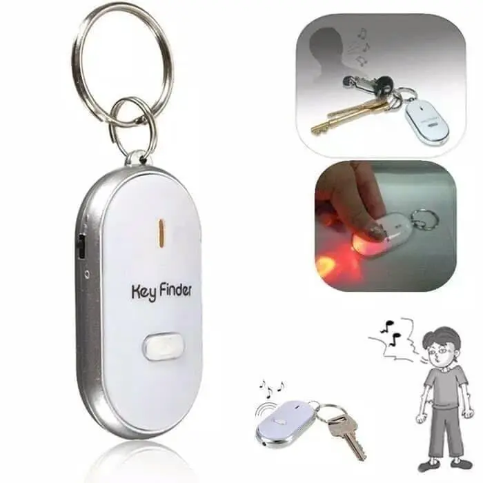 Key Finder Alarm Gantungan Kunci Siul – Anti Hilang dengan Sensor & LED Merah Kuning Keychain