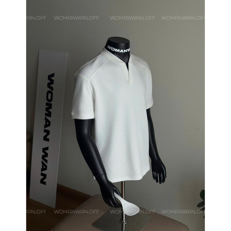 [Cổ V Clean fit] Áo Thun Cổ V Nam Nữ WOMAN WAN – Form Gọn, Tôn Dáng