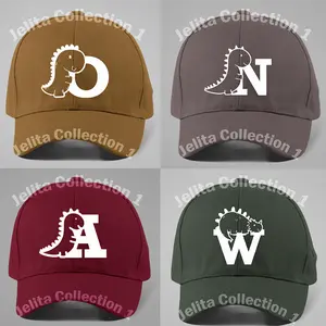 Topi Karakter Huruf A-Z Dino | Edisi Warna Baru | Model Baseball Untuk Usia 3-7 Tahun