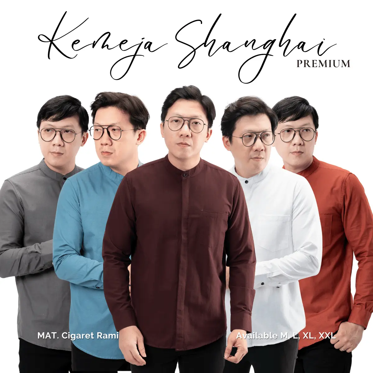 Jane Frey Clothing 8106 Slimfit Long Shanghai M-XL Kemeja Panjang Shanghai Atasan Katun Nyaman Pria Baju Fit Casual