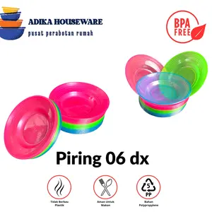 (PAKET HEMAT 5 LUSIN) PIRING 06 DX - PIRING LEPEK MINI TRANSPARAN - PIRING UKURAN 06 MINI PLASTIK ANTI PECAH