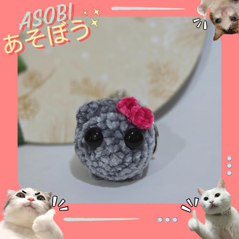 ASOBI Gantungan Kunci Meme Sad Mouse/Tikus Sedih, Ada Lagunya dipencet Bahan Rajut 3