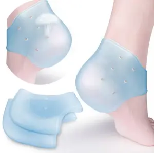 Gel Heel Protector for Heel Pain Relief Plantar Fasciitis Dry Cracked Bone Spur Heels Cushion Pads Moisturizing Foot Sleeves - 1Pair Blue