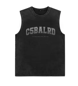 Tank top katun gaya Amerika retro, kaos tanpa lengan longgar untuk semua musim, atasan wanita gaya manis dan seksi, rompi olahraga, atasan pria dan wanita.