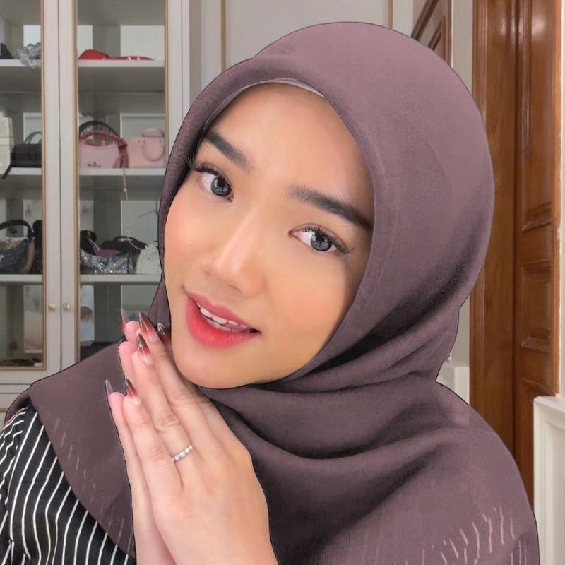 FLASH SALE - NADRASYAL X FUJIAN PLAIN SQUARE Premium Aromatic Hijab Segiempat Polycotton Jilbab persegi Bella Square Scarf Mewah Kain Nyaman Kerudung Basic dengan Pouch 3