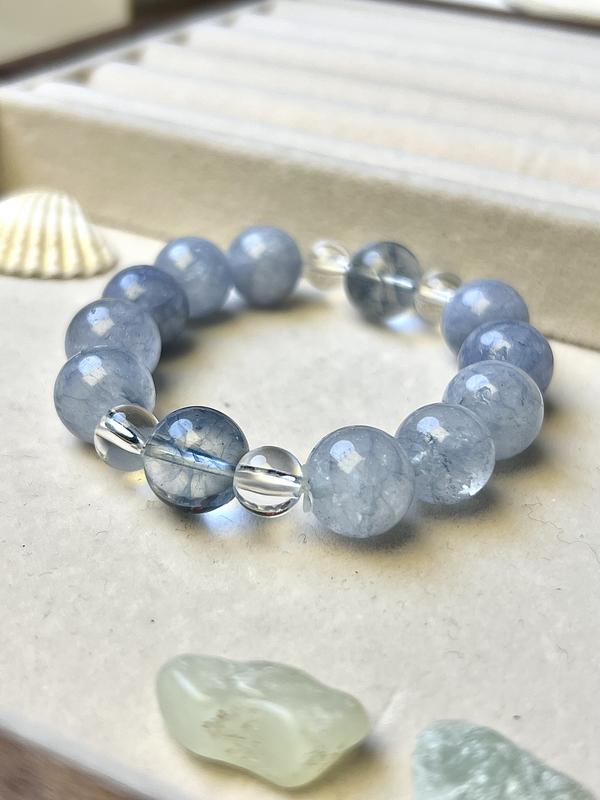 "Ocean Whisper"Minimalist Chic Blue Crystal Bracelet - Effortless Style 3