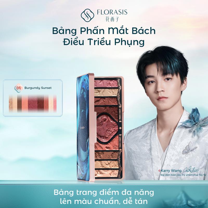 Hoa Tây Tử Bảng Phấn Mắt Họa Tiết Trăm Chim Phượng Hoàng Florasis