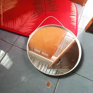 Cermin Bulat Aesthetic Diameter 30cm / Kaca Cermin Bulat gantungan Tali Dinding