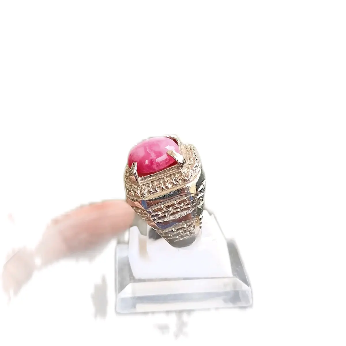 Cincin Ruby merah muda, Ring Alpaka Laki-laki