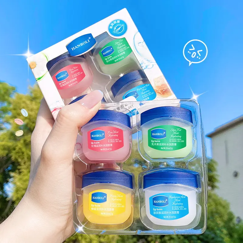 Tiktok Vaseline Moisturizing Lip Balm Set Box Nourishing and Hydrating Lip Balm Men's and Women's Lip Care Anti-Dry Lipstick Wholesale
