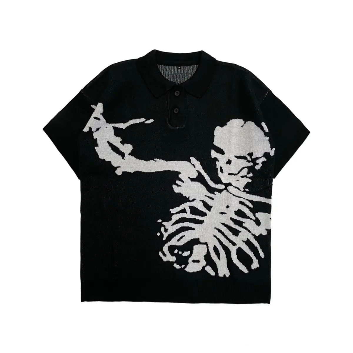 BASIC LAB Polo Oversize Skull Black Knit