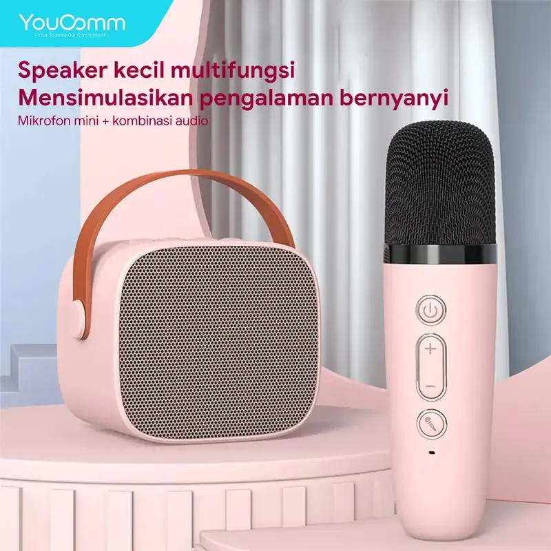 Youcomm Karaoke Mini Speaker Microphone Karaoke Premium Set Speaker Bluetooth Wireless With Mic Karoke Bluetooth Full bass Portable Speaker K1 2