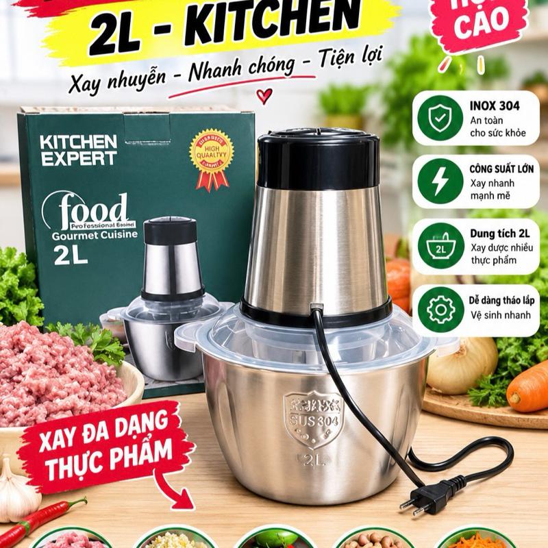 Kitchen Expert Máy Xay Đa Năng 2L INOX 304 An Toàn Cho Sức Khỏe Công Suất Lớn Dung Tích 2L Dễ Dàng Tháo Lắp