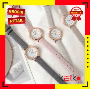 ALOY ANKL015 - Jam Tangan Quartz Strap PU Analog Casual Gaya Retro Wanita Persegi Watch Korean Fashion Body Belimbing