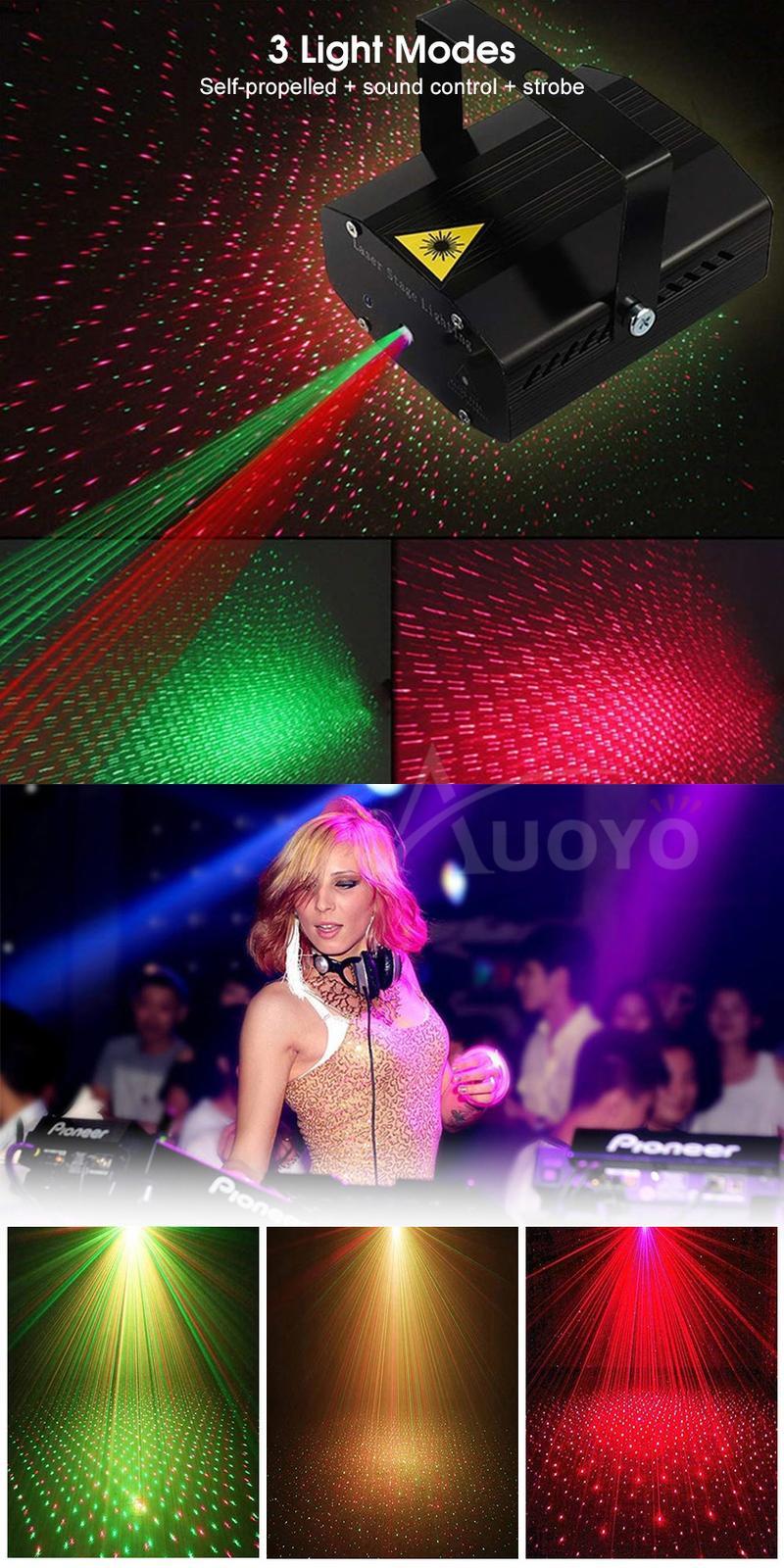 Product Introduction of Đèn Sân Khấu Laser, Auoyo, Đèn Máy Chiếu Tiệc Tùng, Đèn Nhấp Nháy Kích Hoạt Âm Thanh Disco DJ, Máy Chiếu Laser Led RGB, Thích Hợp Cho Sinh Nhật, Đám Cưới, KTV, Quán Bar, Buổi Hòa Nhạc, Sạc USB 1