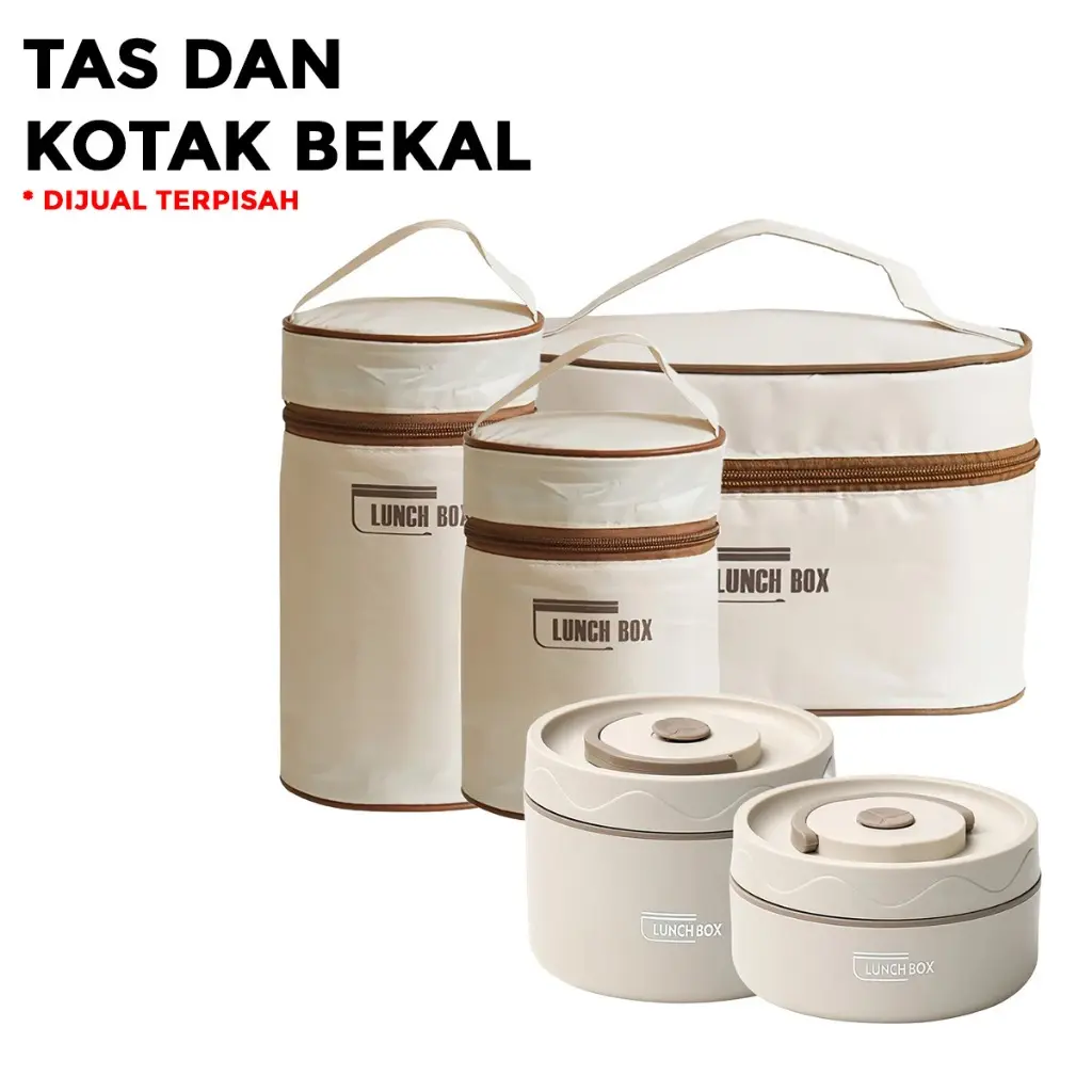 Lunch Box Stainless Dua Lapis Kotak Makan Portable Tahan Panas Tempat Bekal Multifungsi FH-1