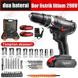 Reaim 399VF Mesin Bor Baterai 2 in 1 Tangan Cordless Drill Battery Bor Cordless Power Drills Kit Cordless Eyebrow Alis