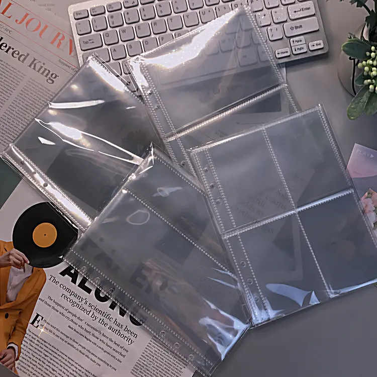 ( 10 lembar /Bag) A5/A6  Sleeve Clear Tebal 6 Ring Photocard/Album binder cover transparent photo card idol Lomo card 10 sheets