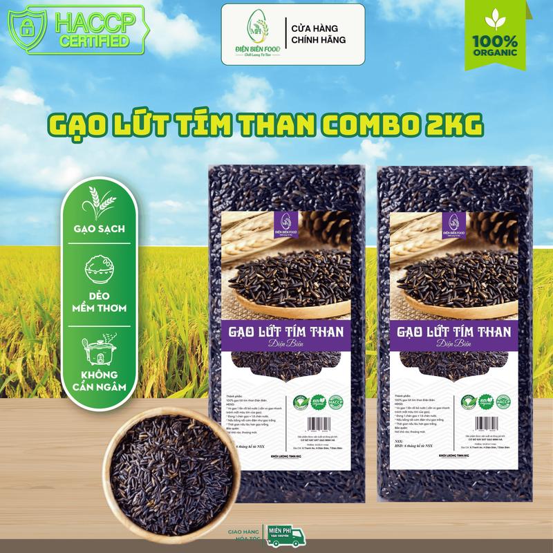  Gạo Lứt Tím Than Điện Biên Combo 2kg 