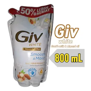 Sabun mandi cair Giv Goat's milk dan almond 400ML dan 800 mL Soap