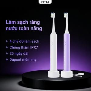 Berus Gigi Elektrik Sonic Pintar, INFLY, 42,000 VPM, 4 Mod, Kalis Air IPX7, Bulu DuPont, Pemasa Pintar 2 Min