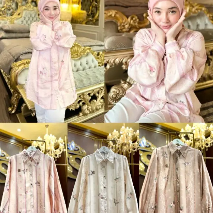 Kemeja Mewah Printing SS flower by shella saukia