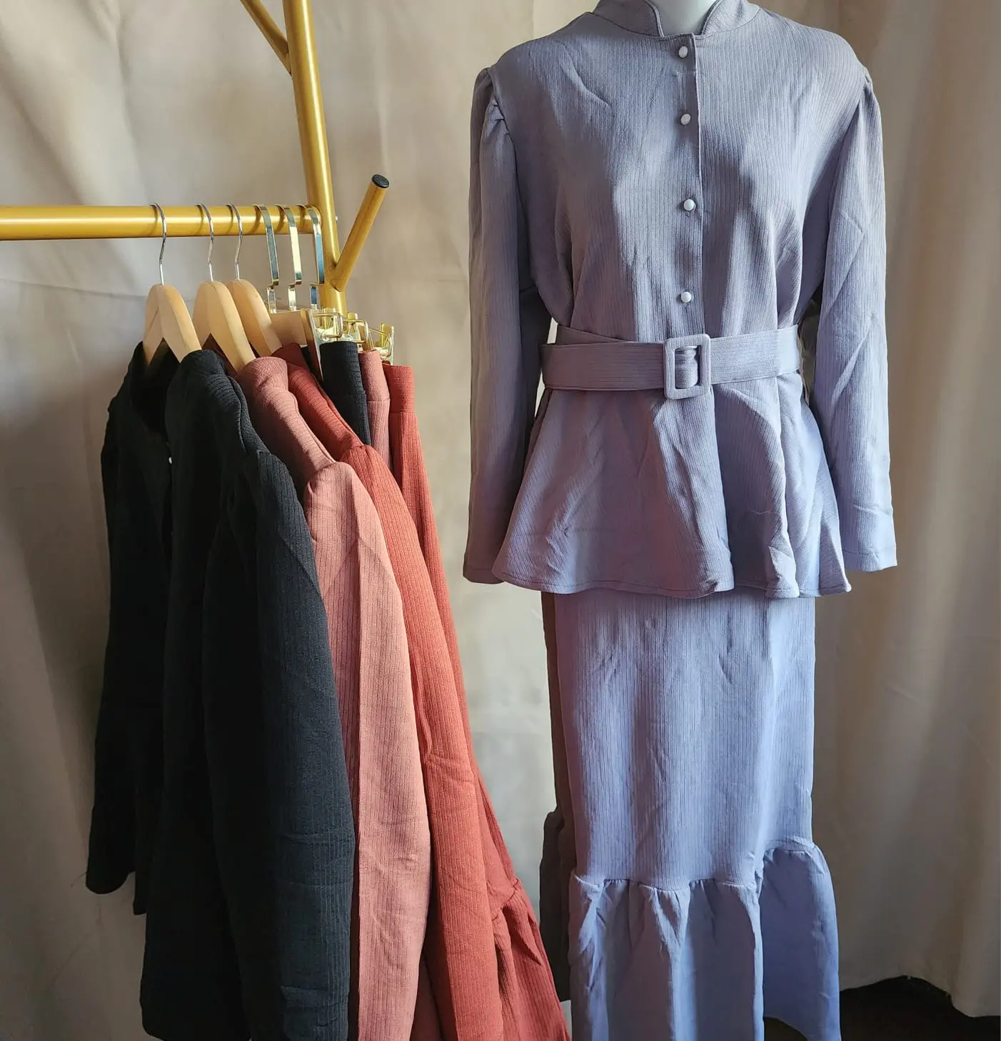 Babydoll Blouse & Skirt Set