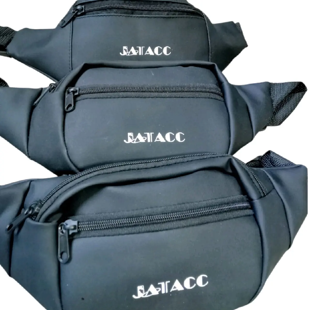 Tas Pinggang Waterproof Anti Air Sporty Outdoor Jatacc Pria Wanita - Waistbag Hitam Cuci Kering Black tas pinggang pria