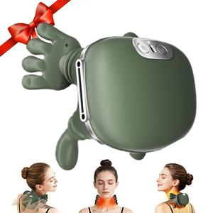 Almohada masajeadora eléctrica para el cuello, terapia de calor para cuello, hombros, espalda y piernas, alivia la fatiga del trabajo y la tensión muscular, alimentada por USB, regalo portátil