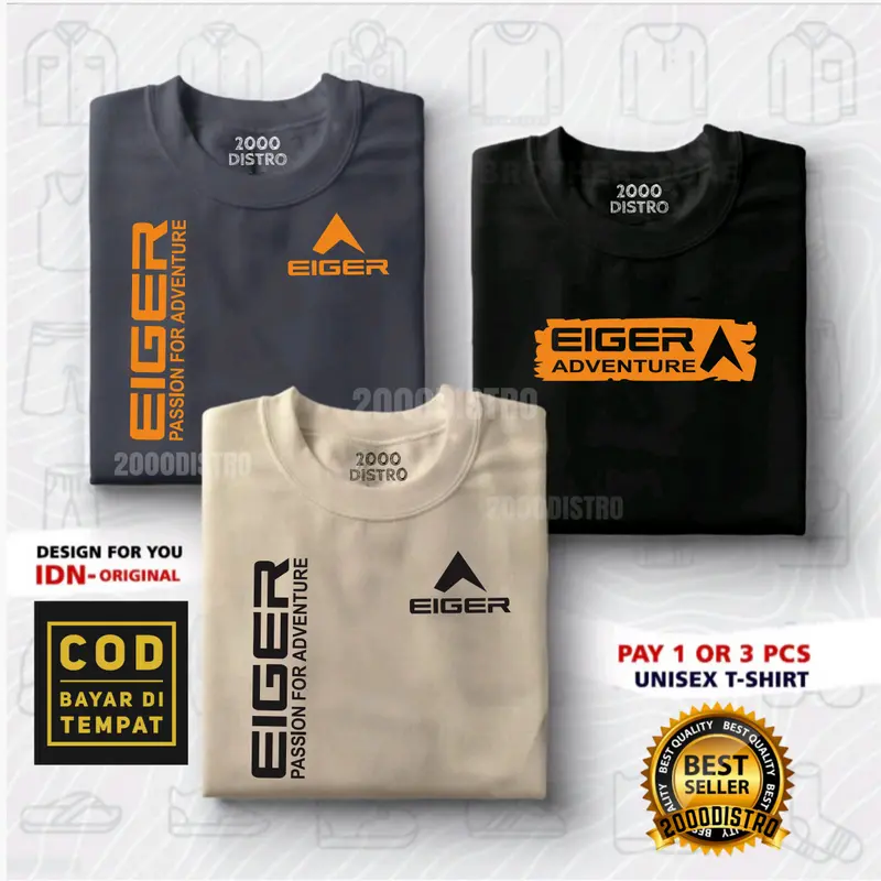 BUY 1 OR 3 PCS ( PROMO COD ) Kaos Distro Pria - Kaos Distro 100% Cotton Combed 30s Katun - Baju Oblong Distro Cowok Cewek Print EI33R Oren 5