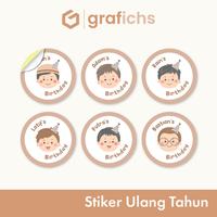 Gambar [54 Pcs] Stiker Bulat Ulang Tahun Birthday GISH101-110 by Grafichs - GISH101, 3 cm [54 pcs] dari Grafichs Kab. Bogor 1 Tokopedia