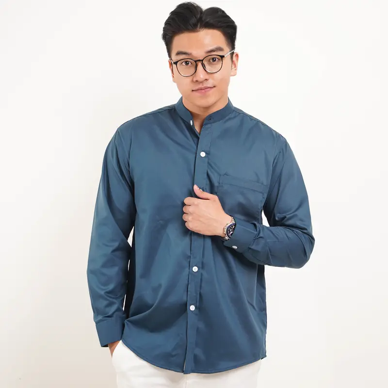 DELOUREN - SHANGHAI COTTON SHIRT LONG SLEEVE | COTTON TOYOBO | KEMEJA KOKO | Kerah Collar Men's | Katun | Pria 0