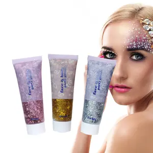 Alat Makeup Glitter Wajah Tubuh Natal - Shiny Body Painting Gel Eyeshadow Glitter Cream Tahan Lama