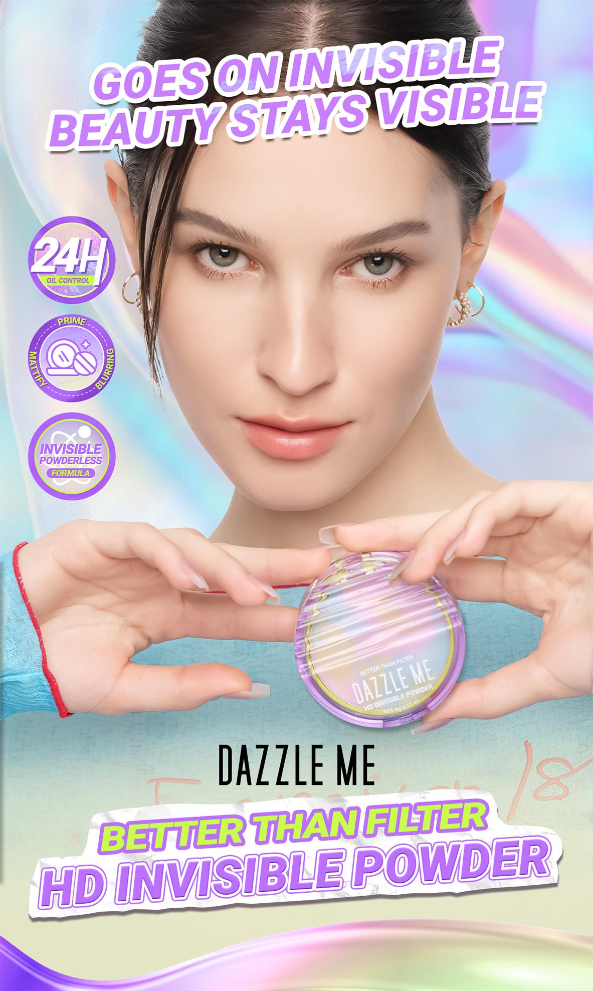 [LIMITED OFFER] DAZZLE ME Better Than Filter HD Invisible Powder Loose Powder Oil Control Bedak Tabur Tahan Lama Bedak Padat Ringan Menahan Minyak Seharian